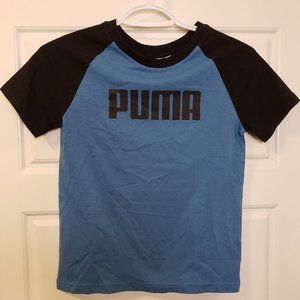 PUMA Boy's Blue Black PUMA Short-Sleeve T-shirt - Size: Medium or 7/8